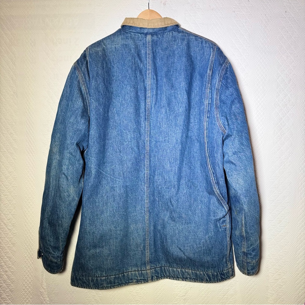 VINTAGE Polo Ralph Lauren authentic Denim Chore Flannel Lined jacket coat L USA! - Picture 10 of 16